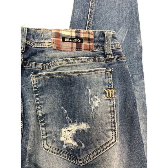 Miss Me Jean Signature Plaid Patch Skinny Jean Size 31 - Picture 10 of 10